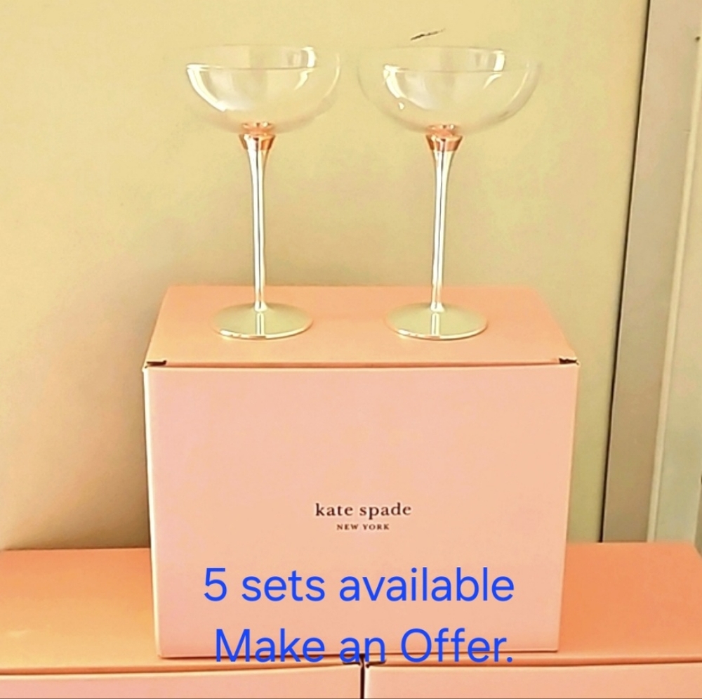 Kate Spade New York Rosy Glow 2-Piece Champagne Saucer Set